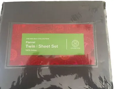 Martha Stewart Collection Solid Cotton Flannel 3-Pc. Charcoal Twin • $33