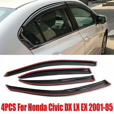 For Honda Civic DX LX EX 01-05 4 Door Window Visor Vent Rain Sun Guards Shades J • $27.99