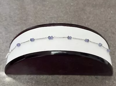 Vintage 14K White Gold Purple Tanzanite Bracelet • $149