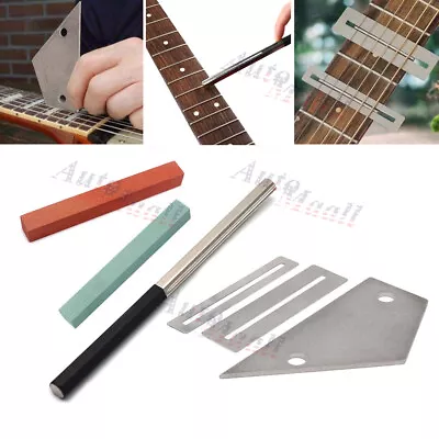 $13.59 • Buy Guitar Luthier Tool Kit File Fret Crowning Rocker Grinding Stone Protector Shim