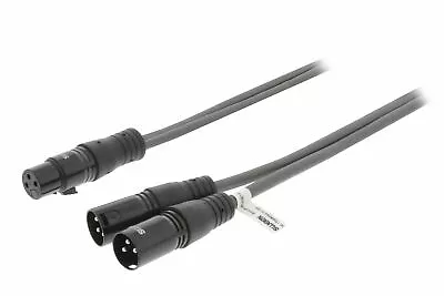 Sweex  XLR 2x Male To 1x Female Microphone Mic Lead Patch Cable Splitter 1.5m • £10.62