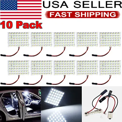 10 Pcs 48SMD COB LED T10 BA9S Car Interior Panel Light White Dome Map Lamp Bulbs • $12.15