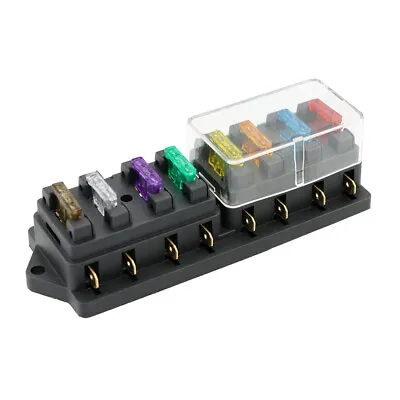 8 Way Fuse Box Holder Fuse Block With 8 Standard Fuses For Car Truck Boat K7L1 • $17.84