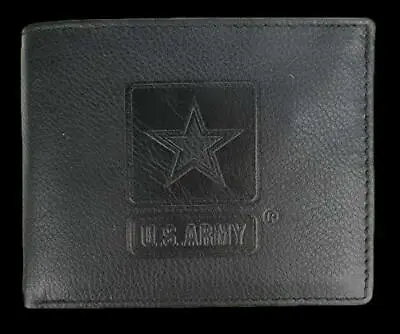 $34.99 • Buy New U.s Army Leather Bi-fold Wallet Genuine Black Cowhide Embossed      