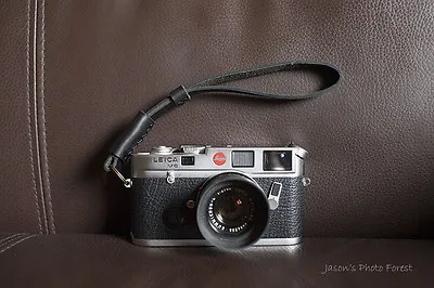 Handmade Real Leather Wrist Camera Strap For Vintage Film EVIL Camera BLACK • $15.99