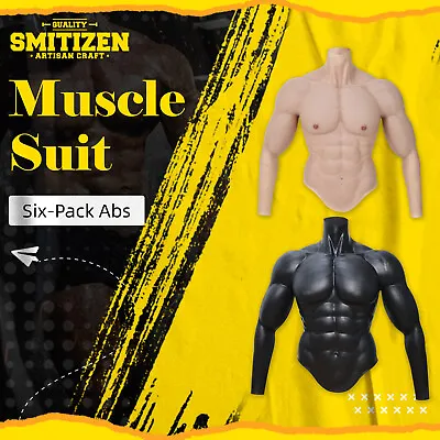 Smitizen Silicone Men Chest Fake Muscle Body Suit With Arms For Cosplay Costume • $399
