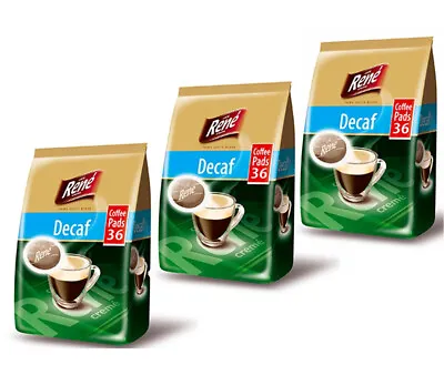 Philips Senseo 108 X Café Rene Crème Decaffeinated Decaf Coffee Pads Bags Pods • £10.99