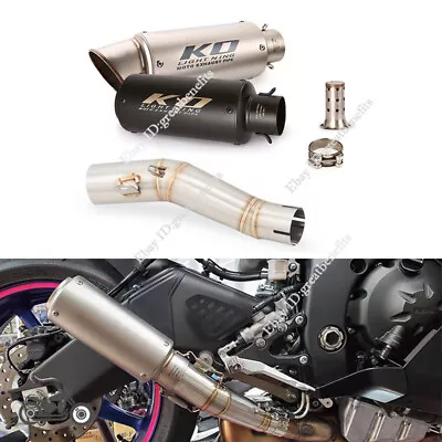 For Yamaha YZF R6 2006-2016 60mm Exhaust Tail Tips Muffler Mid Link Pipe Slip On • $138