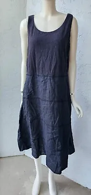 J. Jill Linen Midi Black Dress Mixed Media Tiered 100% Linen Medium • $29.95
