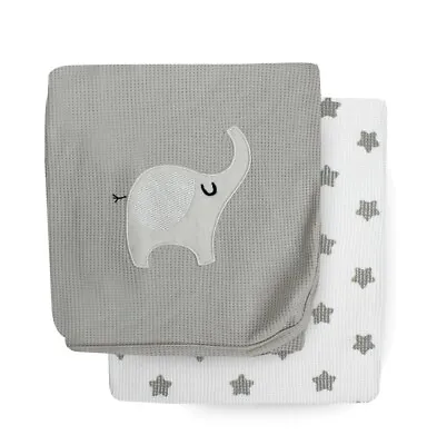 £8.99 • Buy 100% Cotton Extra Soft Baby Blankets Crib Moses Basket Cot Pram Twin Pack