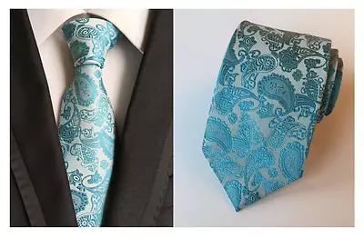 Classic Woven Paisley Jacquard Silk Tie Wedding Event Gift UK • £5.49