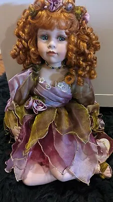 Alberon Limited Large Cloth Fairy Porcelain Doll Alice Red Hair Blue Eyes Floral • $269