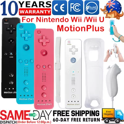 Motion Plus Wireless Remote Controller / Nunchuck For Nintendo Wii Wii U Games • $30.35