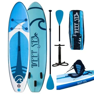 Paddle Board SUP Inflatable With Kayak Conversion Kit Double Paddle Bag Pump • £160