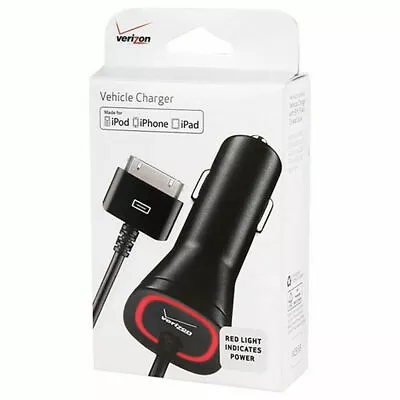 Verizon MFI Apple Certified 30-Pin 2.1 AMP Vehicle Car Charger For IPhone 3 4 4S • $7.99