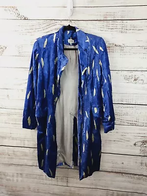 Saana Womens Blue With Silver Accent Velvet Coat (No Size See Measurements) • £28.93