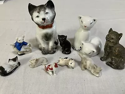 Cute Vintage Little Tiny Porcelain - Other Cats Figurines Lot Of 10 EUC • $12.07