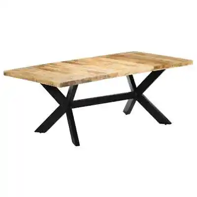 Large Mango Wood Dining Table 200x100x75 Cm Solid Sturdy Furniture Piece * • £328.99