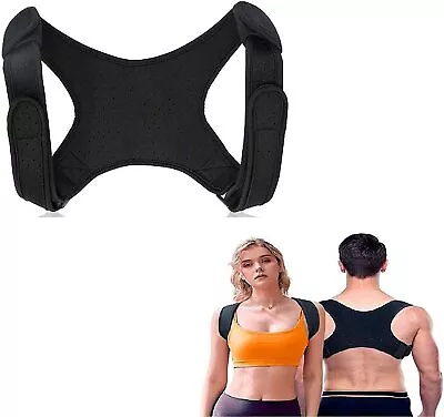 Posture Corrector For Men Women Adjustable Upper Back Brace Neck Straightener • £9.99