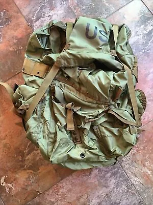 Vtg US Army Military Field Pack Combat Nylon Medium Rucksack Backpack WITH FRAME • $125