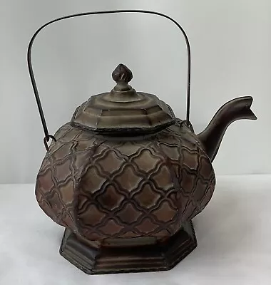 Metal Brown Lightweight Decorative Home Decor Teapot • $25