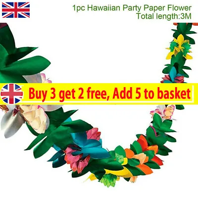 £6.27 • Buy Jungle Hawaiian Tropical Bunting Banner Garland Beach Luau Party Decoration CN
