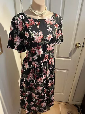 $19.90 • Buy You + All Dress Whimsical Floral Plus Size 20 Fit &Flare Corporate To Cocktails