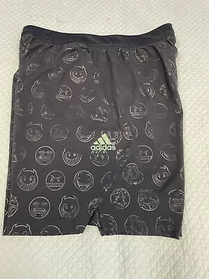 Adidas Axis Woven Shorts Black Big Mood Emoji Devil HG6554 Athletic Men's Large • $24.99