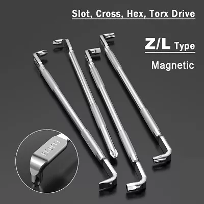 Magnetic Slot Phillips Hex Torx Screwdriver Wrench Right Angle Tight Space Bent • $5.38