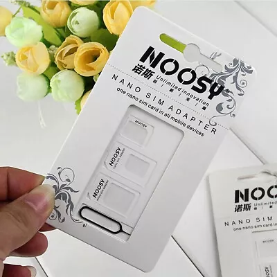 Noosy SIM Card Adapter Nano Micro Standard Converter Kit With SIM Tray Ejector • $0.99