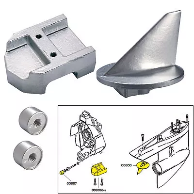 Tecnoseal Anode Kit W/Hardware - Mercury Alpha 1 Gen 1 - Magnesium • $51.24