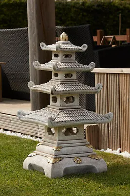 Stone Concrete Tiki Koi Japanese Four Tier Pagoda (DELIVERY EXCEPTIONS) • £364.99