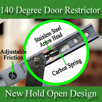 140 Degree Upvc Door Restrictor Arm Stay 500mm Single Double French Patio Doors • £13.99