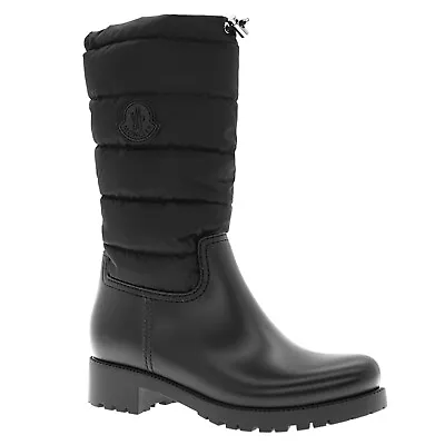 Moncler Ginette Quilted Boots Black Nylon Size 38 New • $355.50