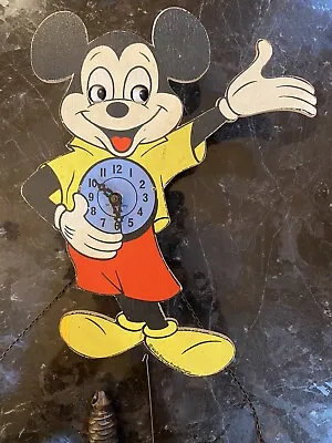 Mickey Mouse Vtg Animated Blinking Eye Clock W. Germany Walt Disney Productions • $150