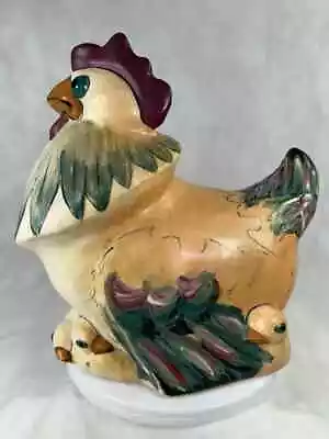  Weller Art Pottery HEN With CHICKS Garden Ware Ornament Statue Figural SCARCE • $577