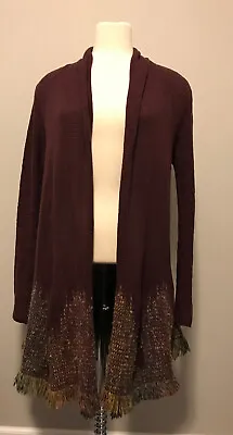 Moth Anthopologie Dark Purple Open Front Cardigan Sweater Size Small • $23.25