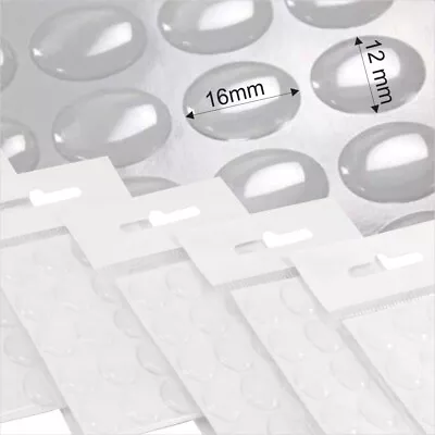 16x12mm Oval Clear Domes Stickers Gel Resin Crystal Epoxy Self Adhesive Cabochon • $64.32