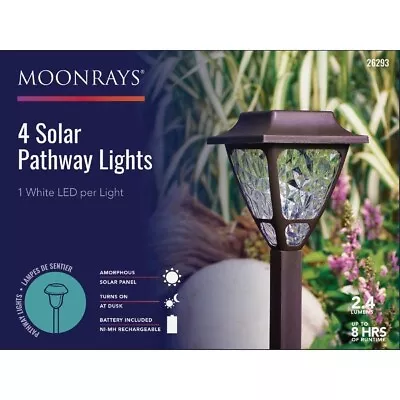 (1-4/pk)-Moonrays Bronze 2.4 Lm. Plastic Solar Path Light W/ Textured Lens.26293 • $35.38