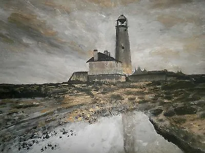 St Marys Lighthouse Acrylic Painting Unframed 12 X 15 Inches • £27