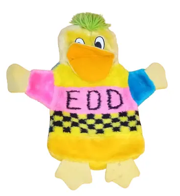 Vintage Edd The Duck 14  Hot Water Bottle Plush Cover ~ 1990 Golden Bear BBC TV • £24.99