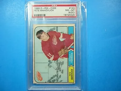 1968/69 O-pee-chee Nhl Hockey Card #143 Pete Mahovlich Psa 8 Nm/mt Oc Sharp+ Opc • $69.99