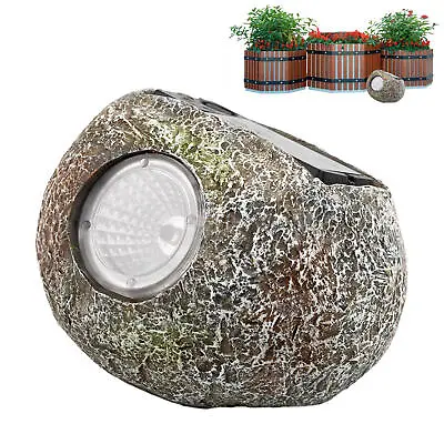 Solar Light Pathway Lawn Lamp For Garden Decoration Stone LED Rock Spotlight • £15.83