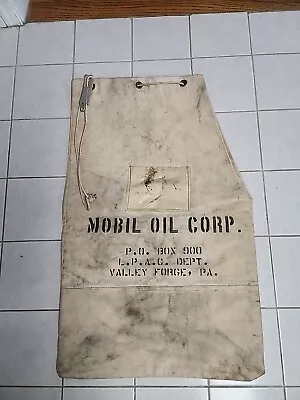 Vintage Heavy Large Canvas Mail Bag From Mobile Oil Corp • $50