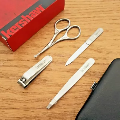 Kershaw Manicure Set Nail Care Slanted Tweezers Facial Hair Scissors Round Tips • $19.19