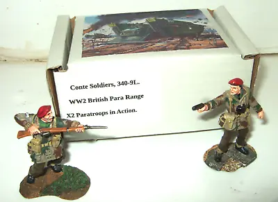£29.85 • Buy Conte Miniatures WW2,  X2 British Paratroopers Inc Officer At Arnhem In 54mm.