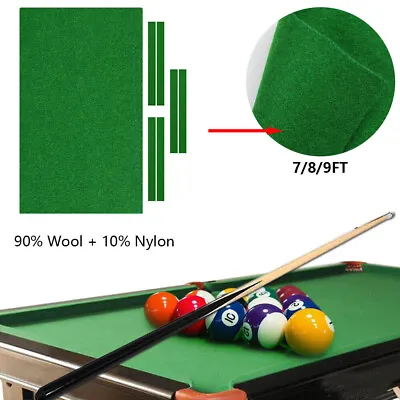 7/8/9ft Pool Table Cloth Felt 90% Wool Worsted Billiard Fast Speed Pre-Cut Rails • $81.50