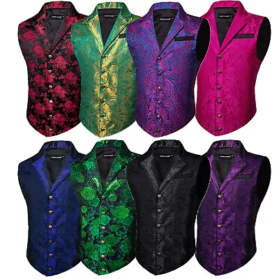 Barry Wang Mens Waistcoats Victorian Gielt Cosplay Wedding Suit Tuxedo Jacket • $28.99