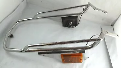 Vintage Metal Chrome Moped? Scooter? Motorcycle? Saddle Bags Cargo Luggage Rack • $44.85