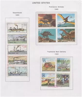 $30 • Buy (F162-19) 1989 USA 3sets 13stamps Steamboats, Dinosaurs &mail Delivery (S) 